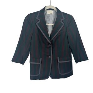 Boy. Band of Outsiders Schoolboy Blazer Green Red Striped Womens 2 US Small (4)